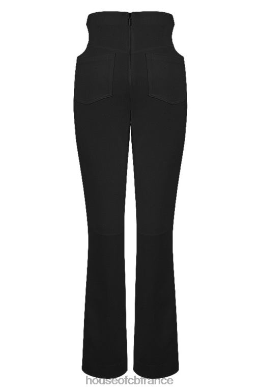 House of CB pantalon à découpes en crêpe noir osaka N888H961 vêtements