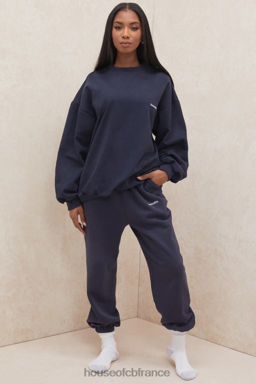 House of CB pantalon de jogging brossé bleu marine nuage N888H997 vêtements