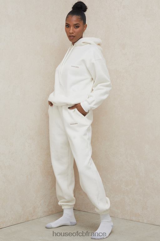 House of CB pantalon de jogging dos en molleton blanc cassé ciel N888H999 vêtements