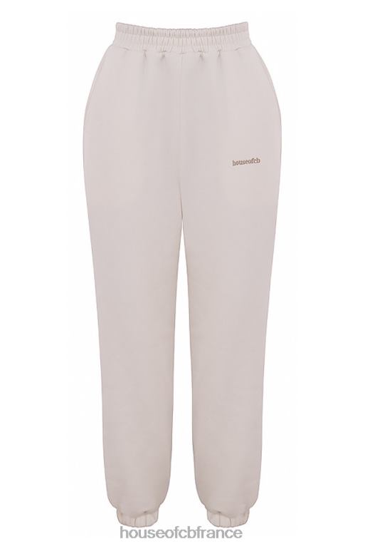 House of CB pantalon de jogging dos en molleton blanc cassé ciel N888H999 vêtements