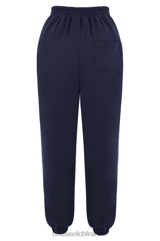 House of CB pantalon de jogging dos en molleton bleu marine ciel N888H1007 vêtements