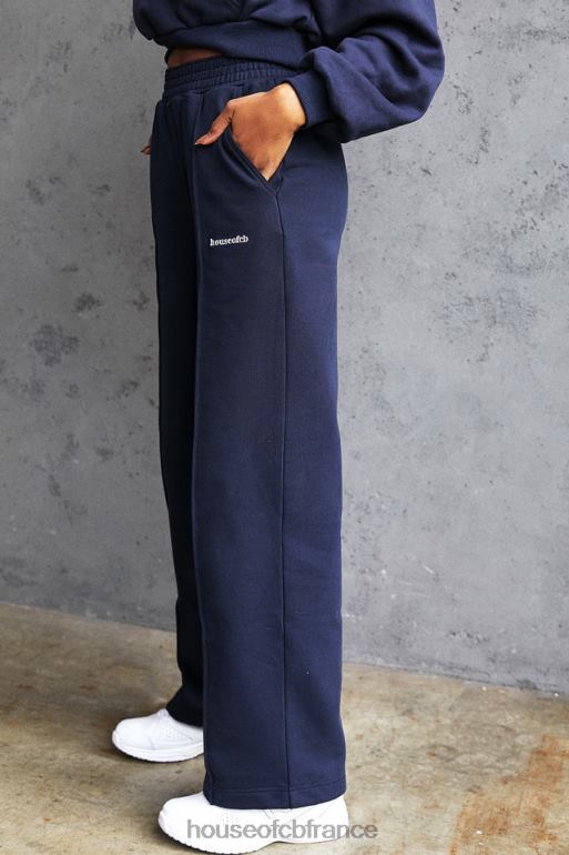 House of CB pantalon de jogging dos en molleton bleu marine ciel N888H1007 vêtements