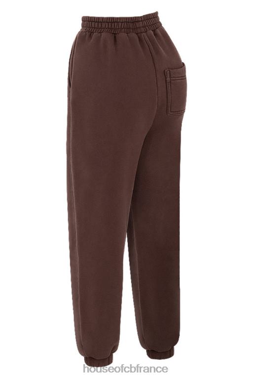 House of CB pantalon de jogging dos en molleton chocolat ciel N888H975 vêtements