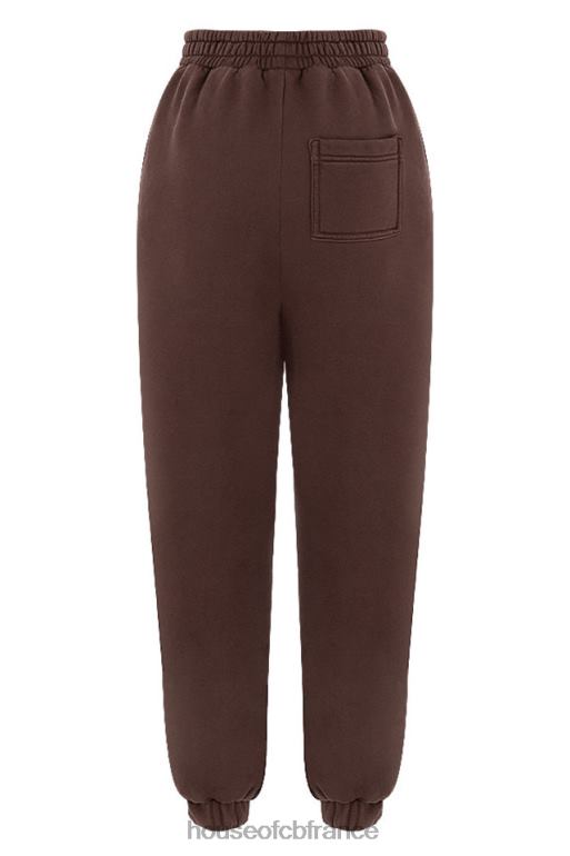 House of CB pantalon de jogging dos en molleton chocolat ciel N888H975 vêtements