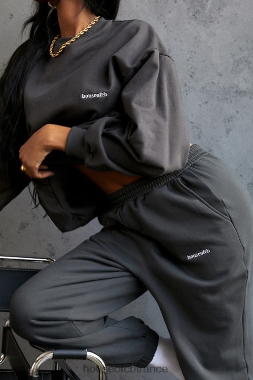 House of CB pantalon de jogging dos en molleton sky anthracite N888H998 vêtements