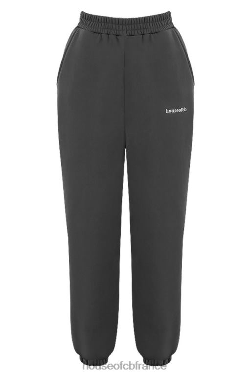 House of CB pantalon de jogging dos en molleton sky anthracite N888H998 vêtements