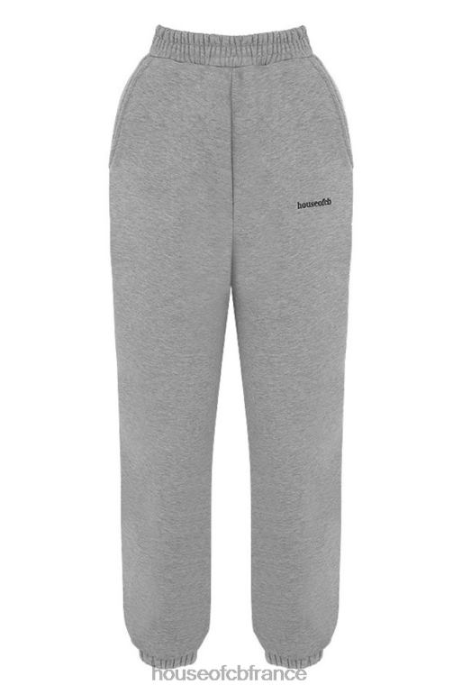 House of CB pantalon de jogging dos polaire gris ciel N888H1008 vêtements