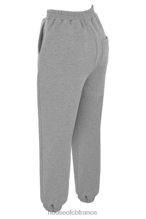 House of CB pantalon de jogging dos polaire gris ciel N888H1008 vêtements