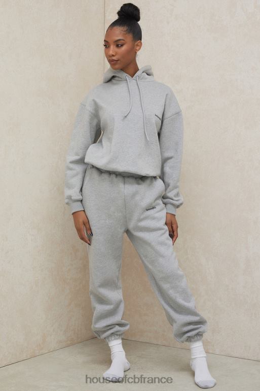 House of CB pantalon de jogging dos polaire gris ciel N888H1008 vêtements