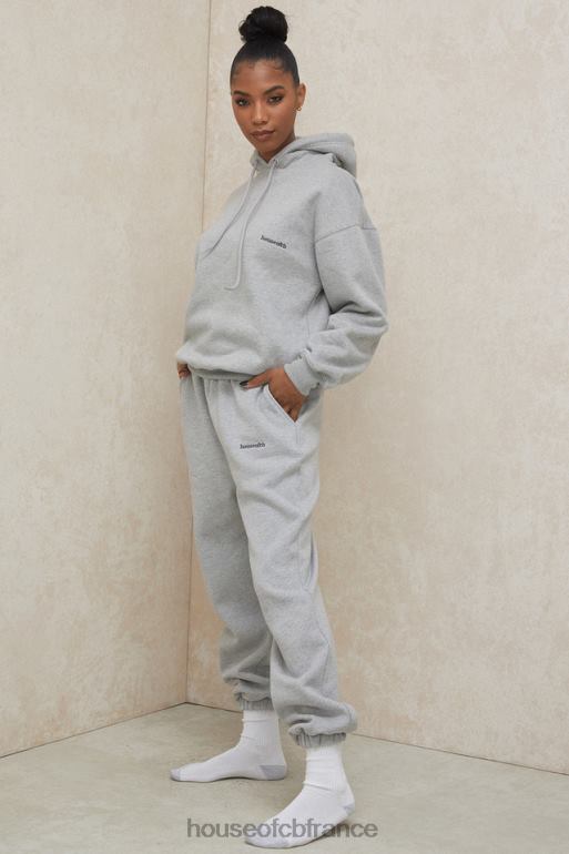 House of CB pantalon de jogging dos polaire gris ciel N888H1008 vêtements