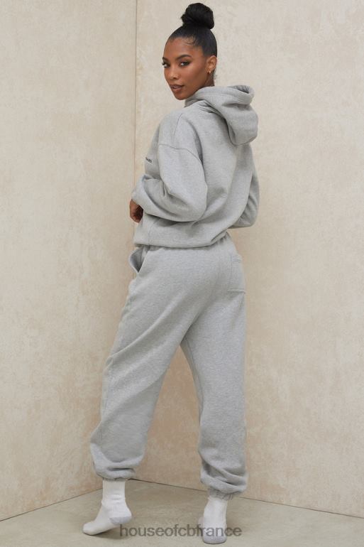 House of CB pantalon de jogging dos polaire gris ciel N888H1008 vêtements