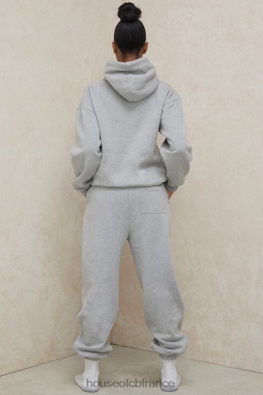 House of CB pantalon de jogging dos polaire gris ciel N888H1008 vêtements