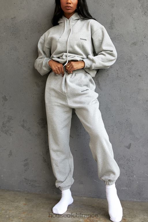 House of CB pantalon de jogging dos polaire gris ciel N888H1008 vêtements
