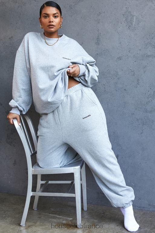 House of CB pantalon de jogging dos polaire gris ciel N888H1008 vêtements