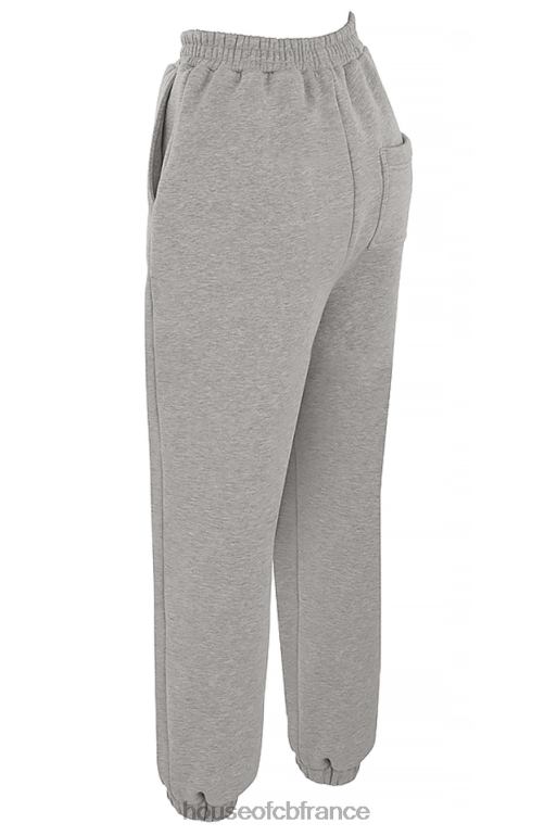 House of CB pantalon de jogging dos polaire gris clair ciel N888H944 vêtements