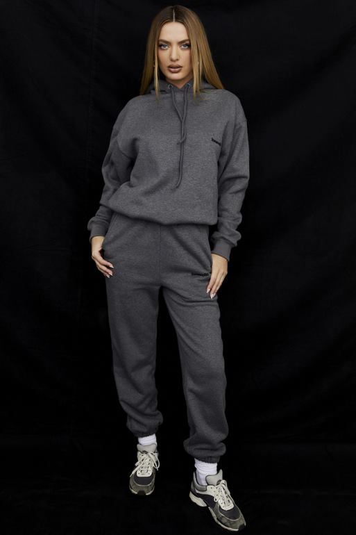 House of CB pantalon de jogging dos polaire gris foncé ciel N888H945 vêtements