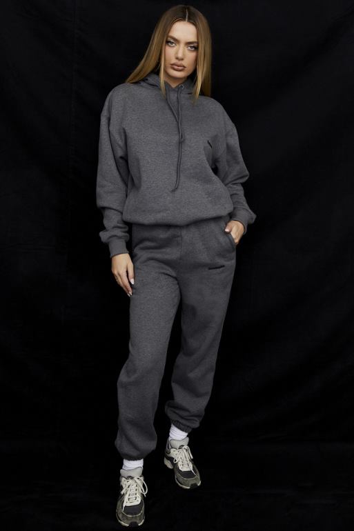 House of CB pantalon de jogging dos polaire gris foncé ciel N888H945 vêtements