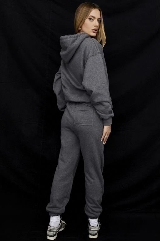 House of CB pantalon de jogging dos polaire gris foncé ciel N888H945 vêtements