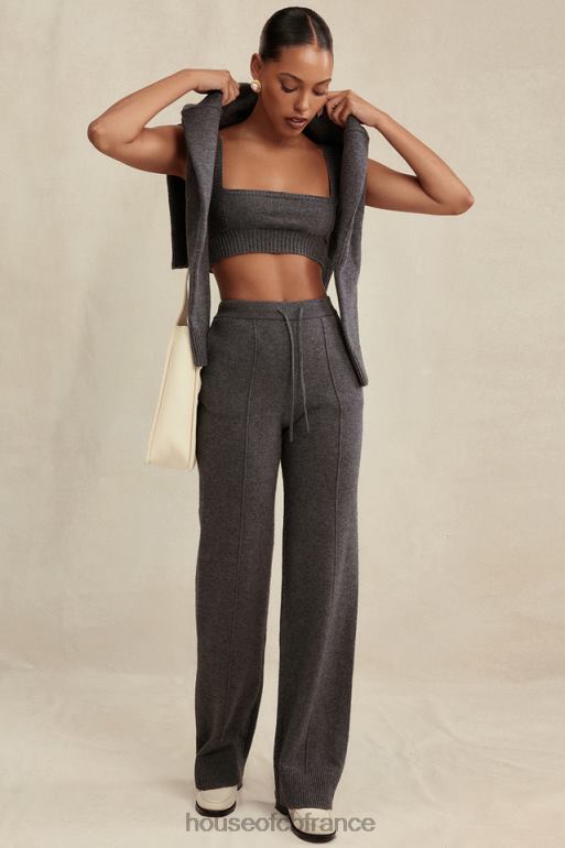 House of CB pantalon en cachemire mélangé anthracite Yalina N888H825 vêtements