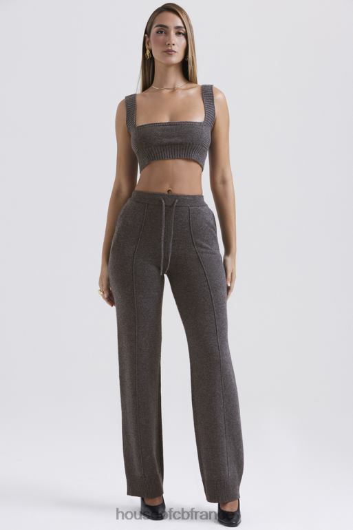 House of CB pantalon en cachemire mélangé anthracite Yalina N888H825 vêtements