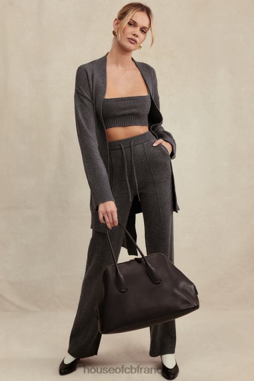 House of CB pantalon en cachemire mélangé anthracite Yalina N888H825 vêtements