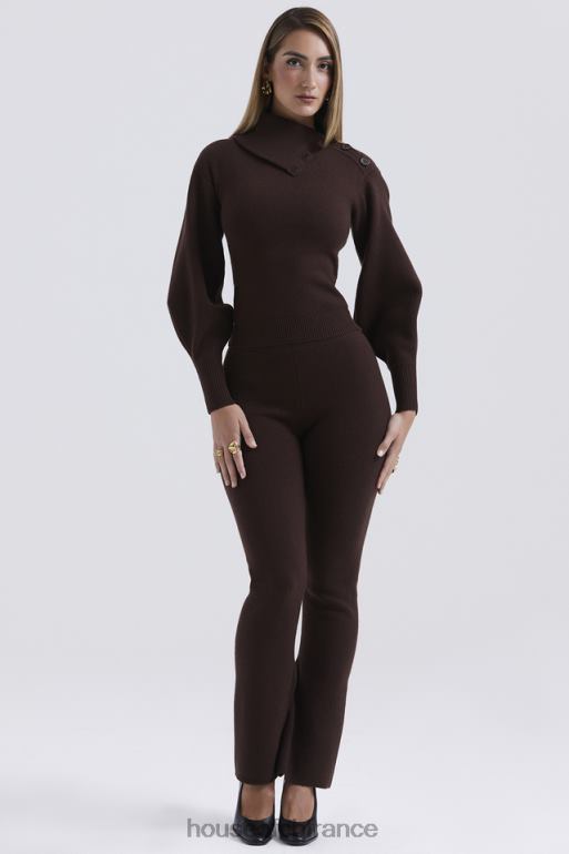 House of CB pantalon en cachemire mélangé chocolat nereida N888H827 vêtements