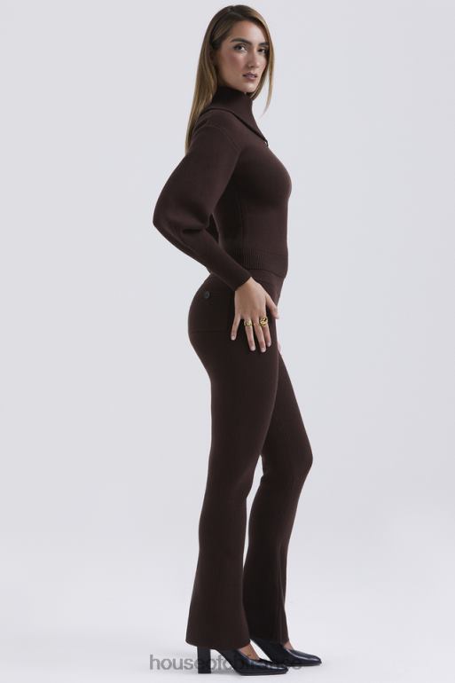 House of CB pantalon en cachemire mélangé chocolat nereida N888H827 vêtements