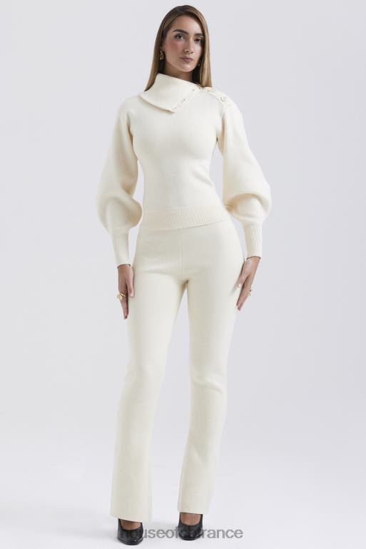 House of CB pantalon en cachemire mélangé crème nereida N888H828 vêtements