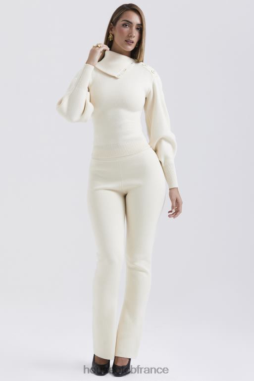 House of CB pantalon en cachemire mélangé crème nereida N888H828 vêtements