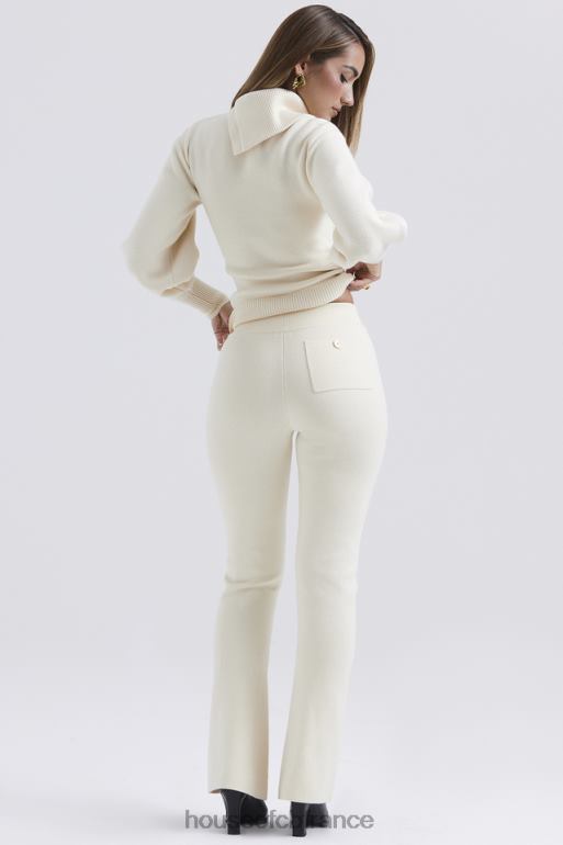 House of CB pantalon en cachemire mélangé crème nereida N888H828 vêtements