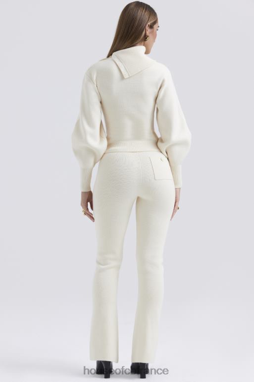House of CB pantalon en cachemire mélangé crème nereida N888H828 vêtements