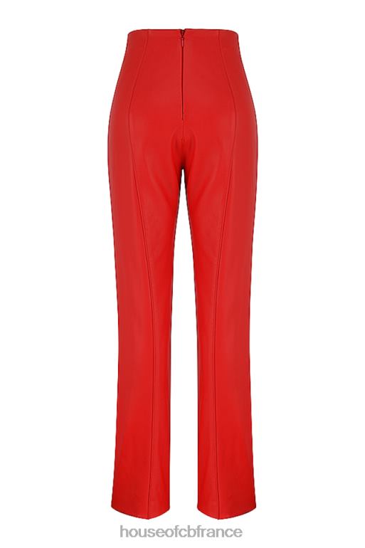 House of CB pantalon en cuir vegan écarlate elenaora N888H940 vêtements