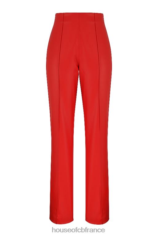 House of CB pantalon en cuir vegan écarlate elenaora N888H940 vêtements