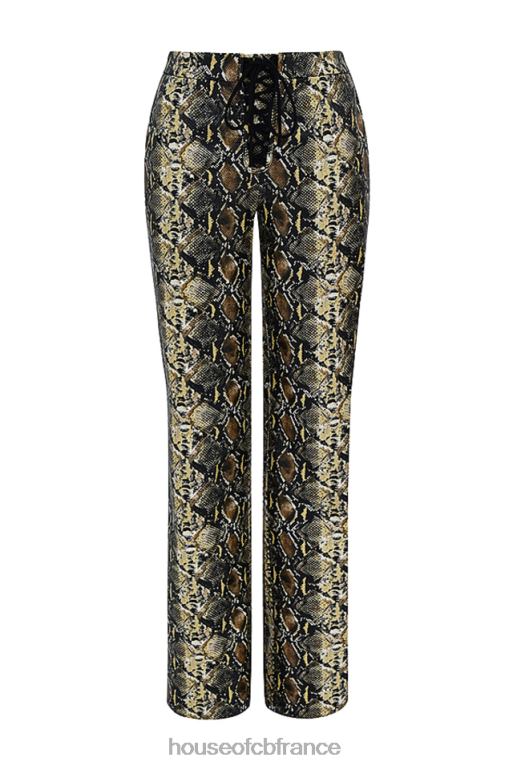 House of CB pantalon en cuir vegan à imprimé serpent serina N888H835 vêtements