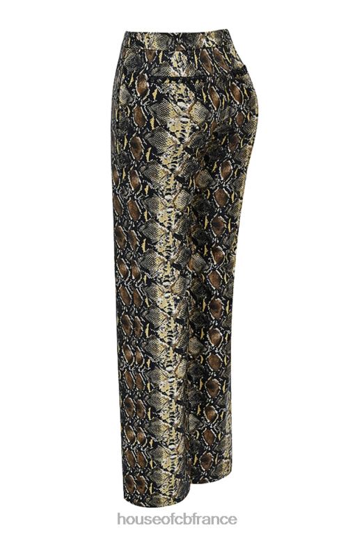 House of CB pantalon en cuir vegan à imprimé serpent serina N888H835 vêtements