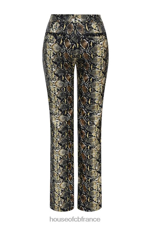 House of CB pantalon en cuir vegan à imprimé serpent serina N888H835 vêtements
