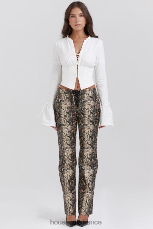 House of CB pantalon en cuir vegan à imprimé serpent serina N888H835 vêtements
