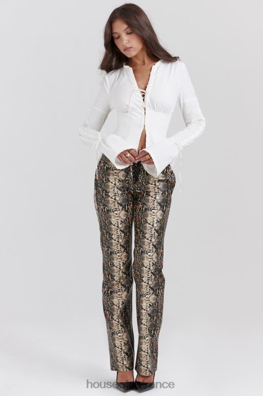 House of CB pantalon en cuir vegan à imprimé serpent serina N888H835 vêtements