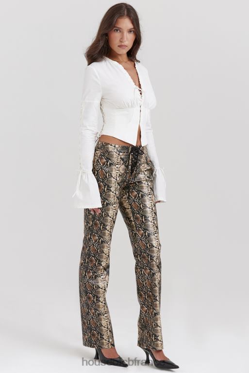 House of CB pantalon en cuir vegan à imprimé serpent serina N888H835 vêtements
