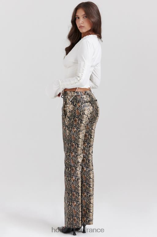 House of CB pantalon en cuir vegan à imprimé serpent serina N888H835 vêtements