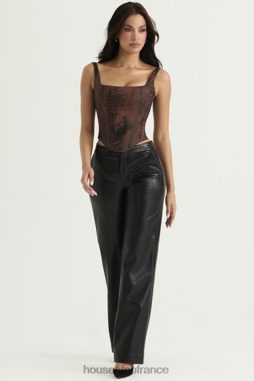 House of CB pantalon en cuir vegan noir omaira N888H894 vêtements