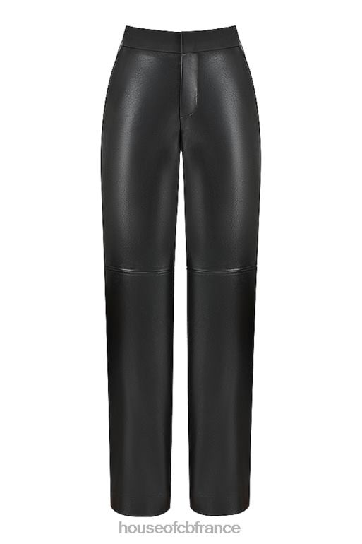 House of CB pantalon en cuir vegan noir omaira N888H894 vêtements