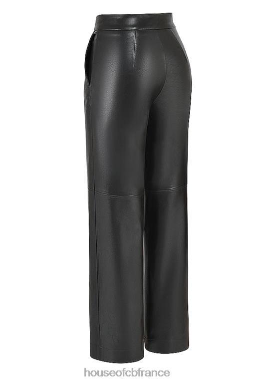 House of CB pantalon en cuir vegan noir omaira N888H894 vêtements