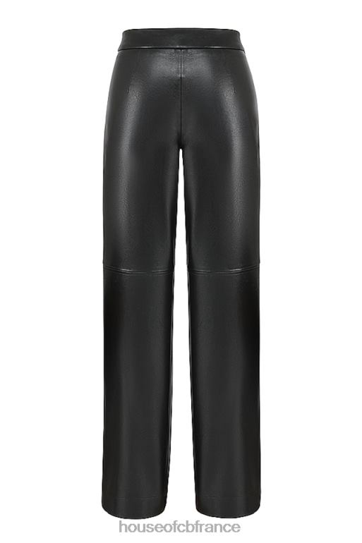 House of CB pantalon en cuir vegan noir omaira N888H894 vêtements