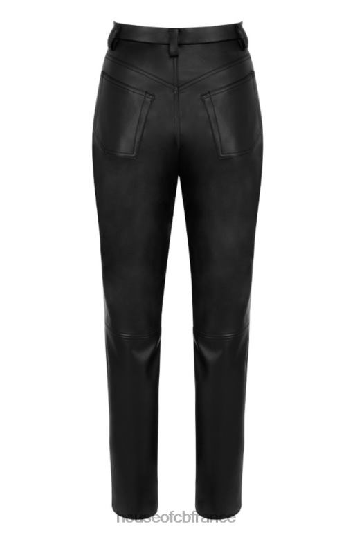 House of CB pantalon en cuir vegan stretch noir inaya N888H1023 vêtements