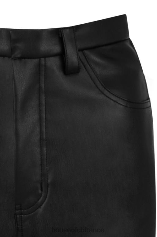 House of CB pantalon en cuir vegan stretch noir inaya N888H1023 vêtements