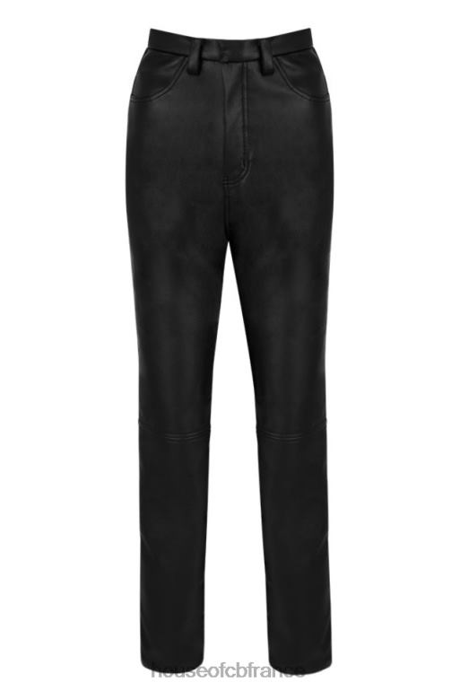 House of CB pantalon en cuir vegan stretch noir inaya N888H1023 vêtements