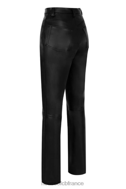 House of CB pantalon en cuir vegan stretch noir inaya N888H1023 vêtements