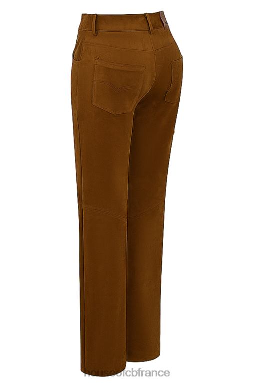 House of CB pantalon en daim vegan marron clair Apollo N888H849 vêtements