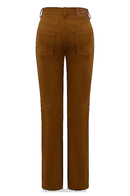 House of CB pantalon en daim vegan marron clair Apollo N888H849 vêtements